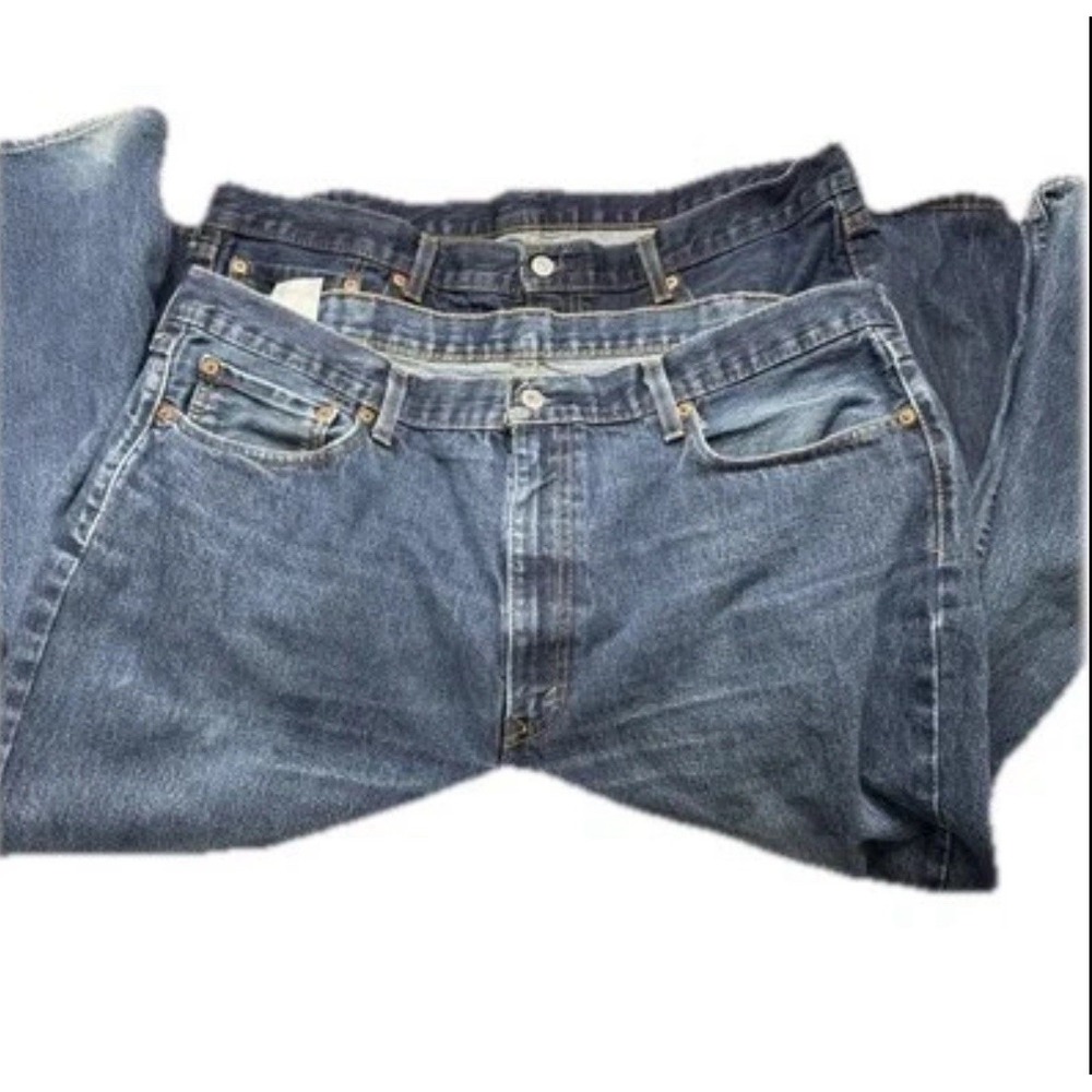 Levi's 505 Men's Jeans Lot of 2 • 40x30 Regular Fit Dark + Medium Wash Denim